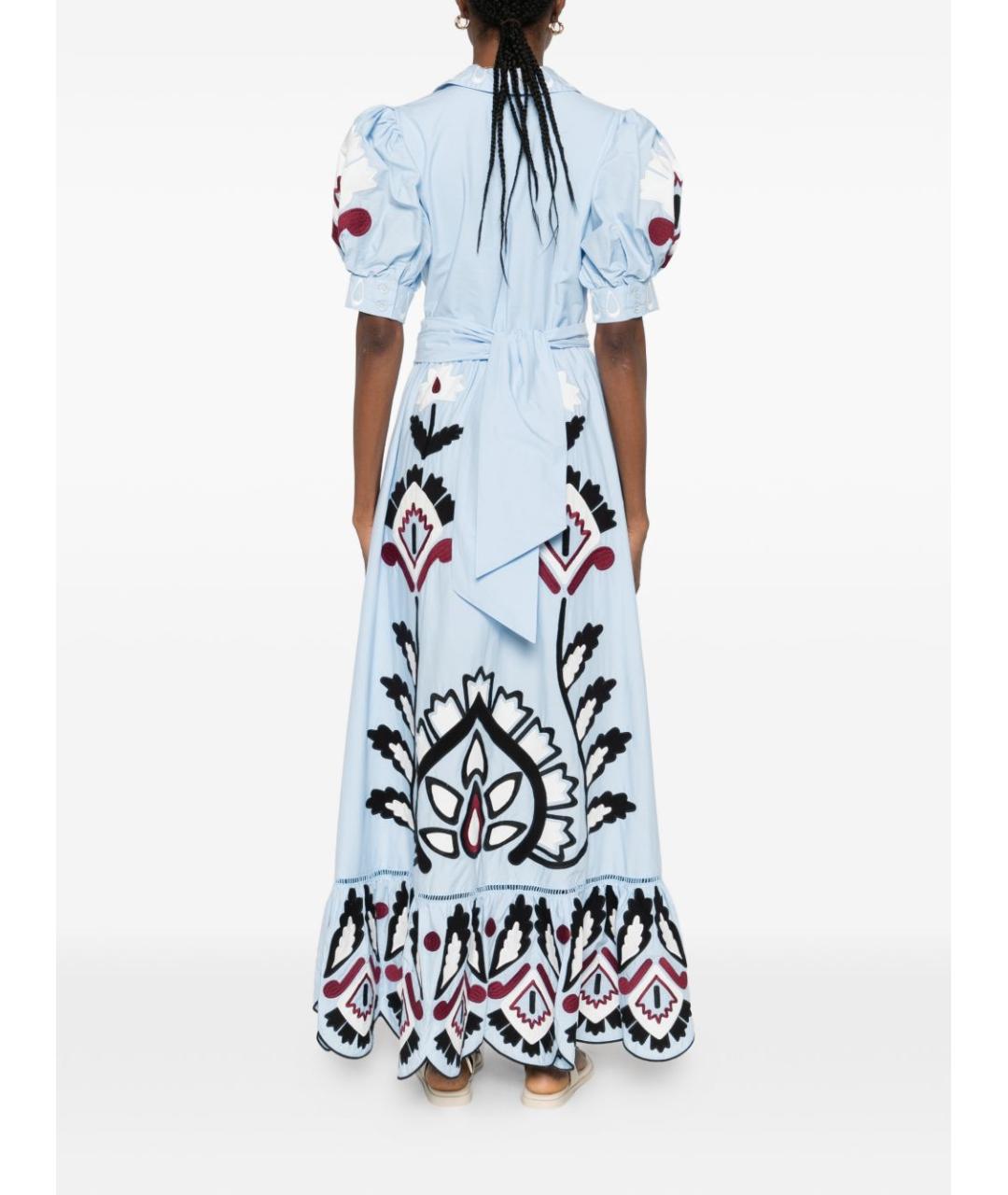 FARM RIO Голубое хлопковое повседневное платье, фото 5