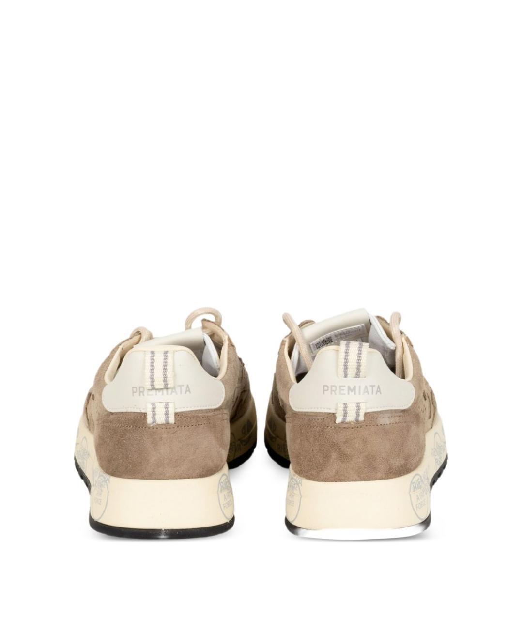 PREMIATA Бежевые замшевые низкие кроссовки / кеды, фото 3