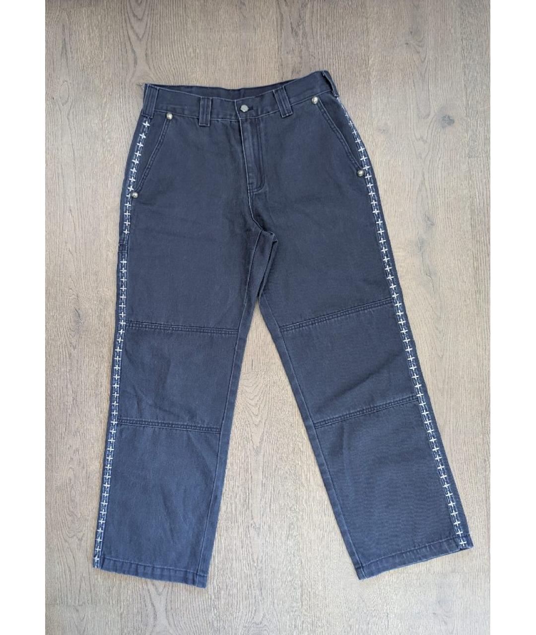 THUG CLUB Темно-синие хлопковые повседневные брюки, фото 2