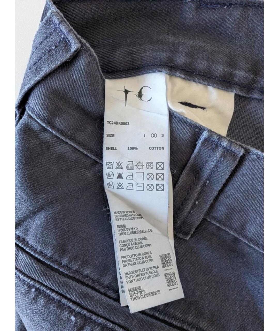 THUG CLUB Темно-синие хлопковые повседневные брюки, фото 5
