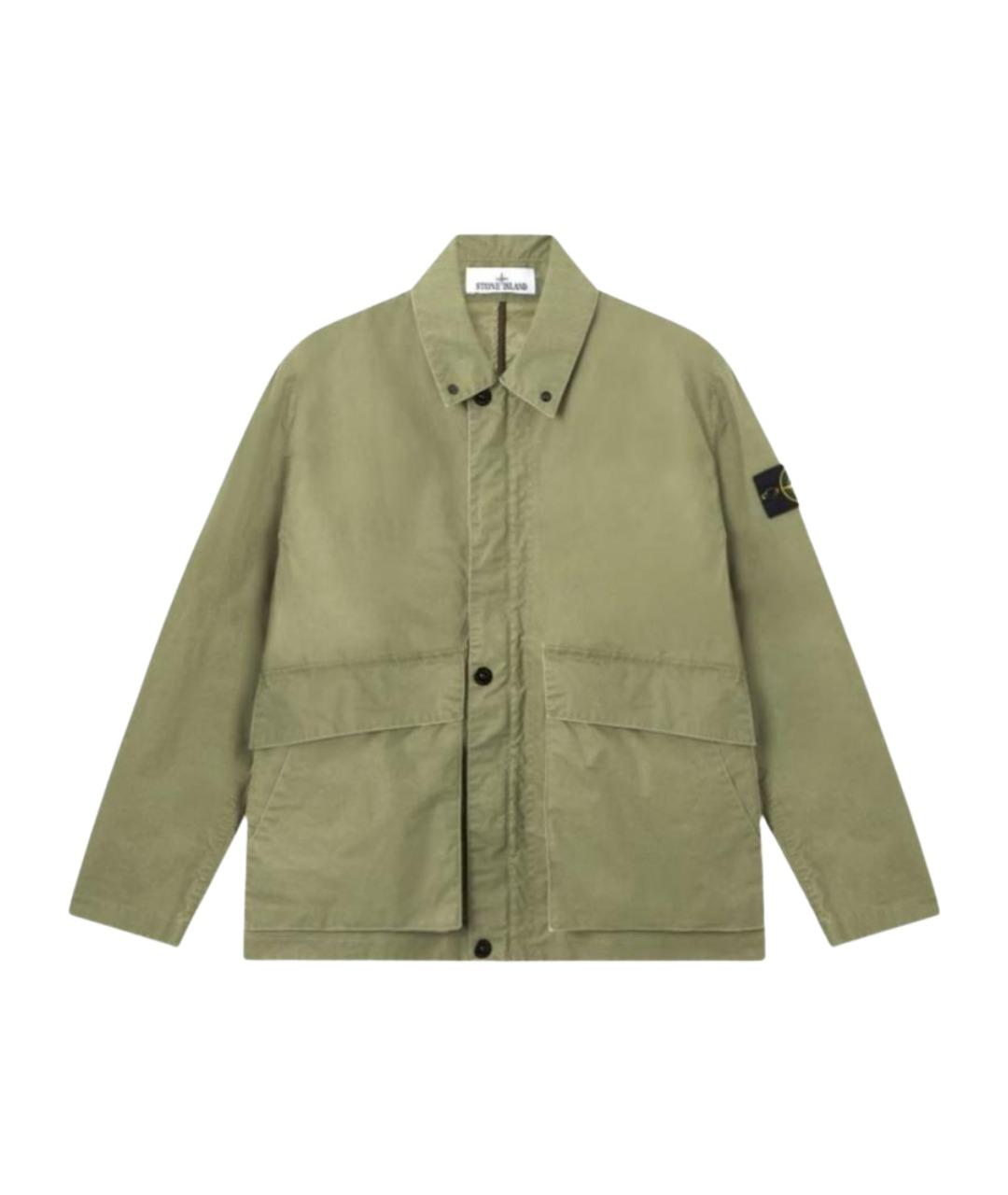 STONE ISLAND Зеленая полиэстеровая куртка, фото 1