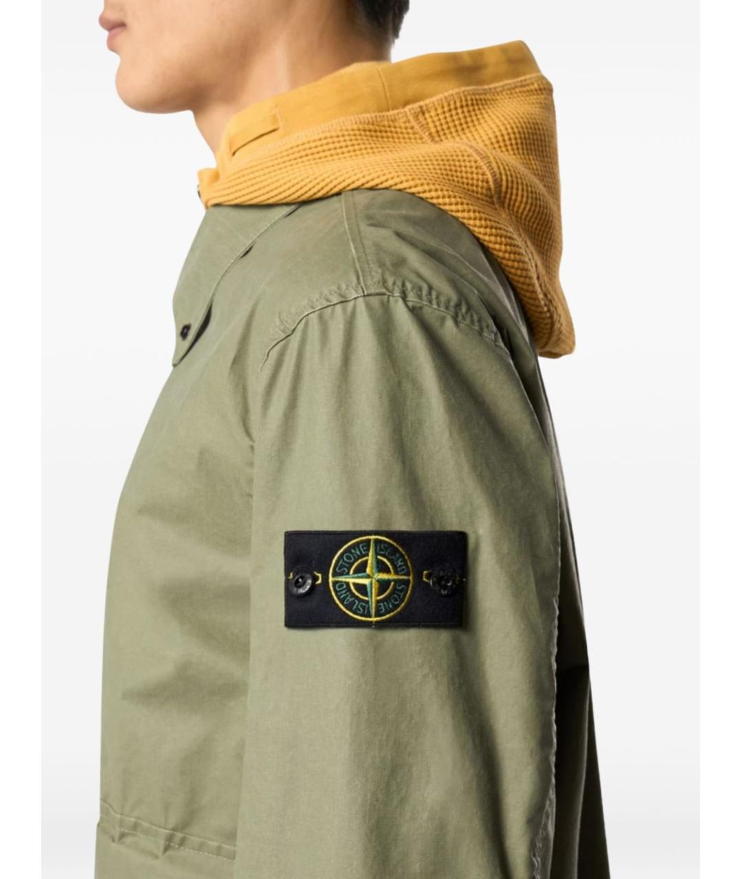 STONE ISLAND Зеленая полиэстеровая куртка, фото 3