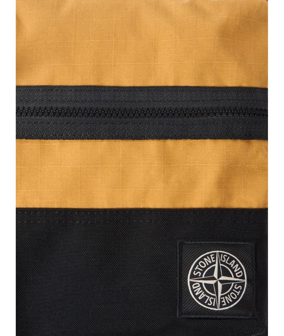 STONE ISLAND Желтая тканевая сумка на плечо, фото 5