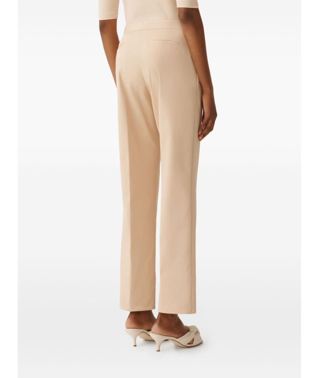 FABIANA FILIPPI Бежевые хлопковые прямые брюки, фото 3