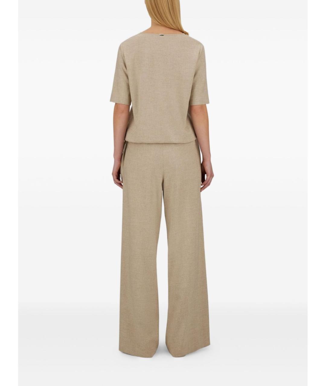 HERNO Бежевые вискозные повседневные брюки, фото 3