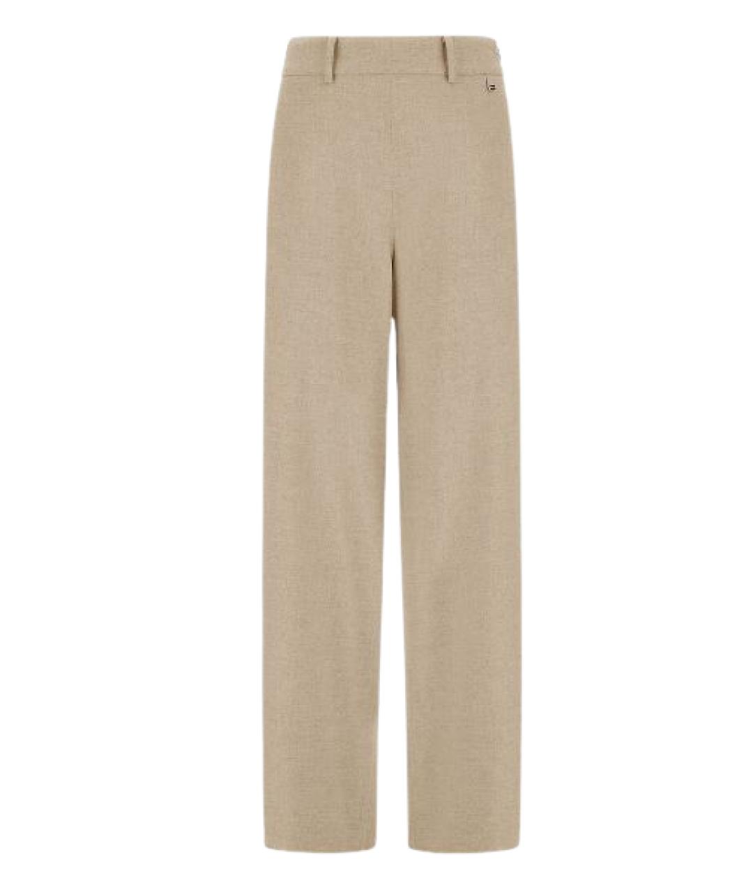HERNO Бежевые вискозные повседневные брюки, фото 1