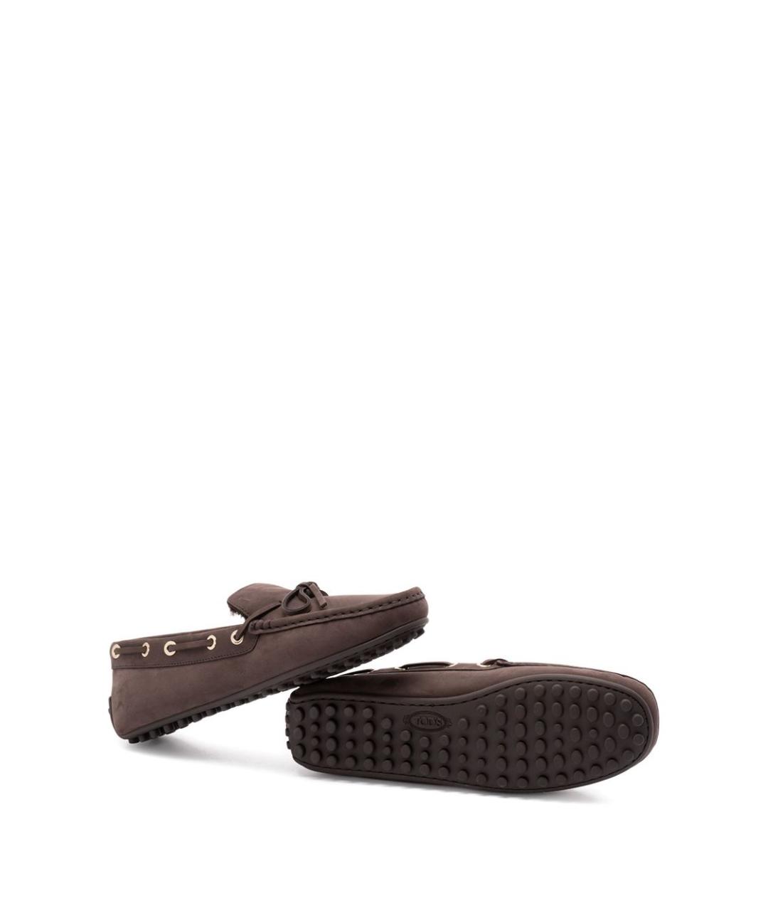 TOD'S Коричневые замшевые мокасины, фото 3