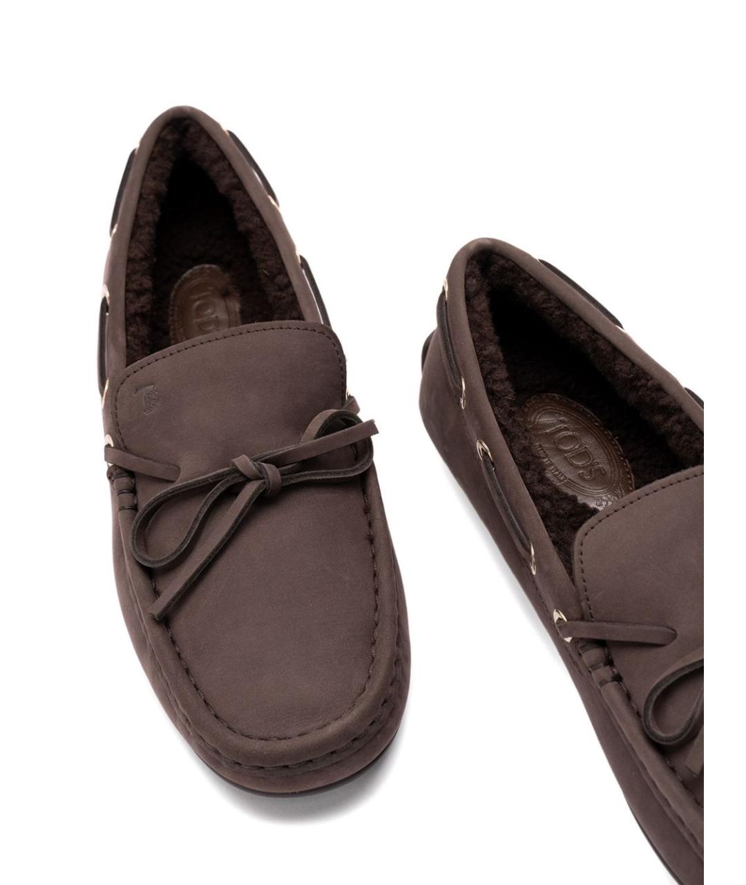 TOD'S Коричневые замшевые мокасины, фото 5