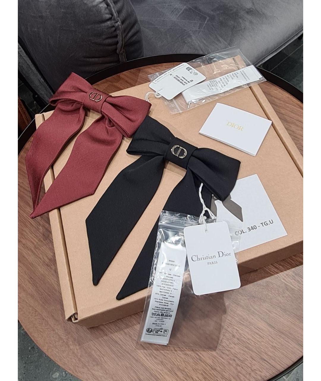 CHRISTIAN DIOR Бордовая заколка, фото 3