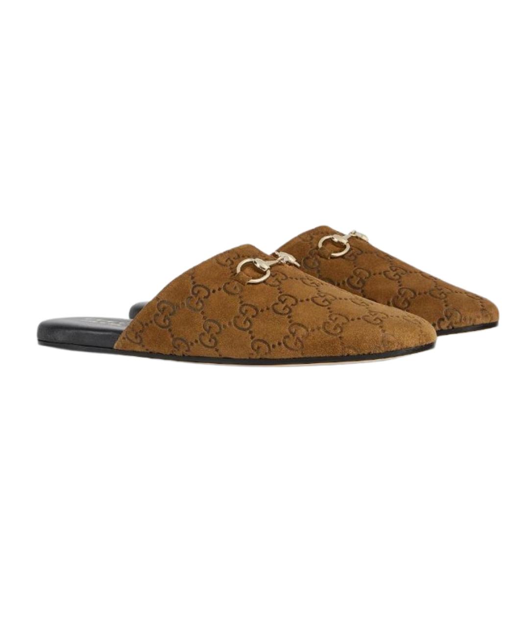 GUCCI Коричневые замшевые мюли, фото 2