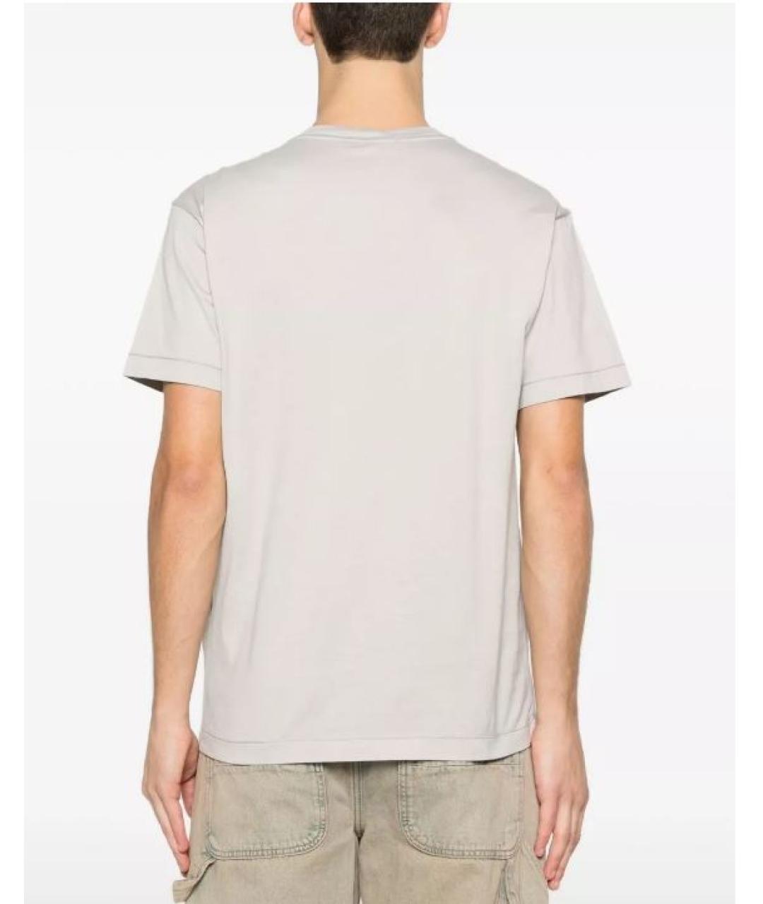 STONE ISLAND Серая хлопковая футболка, фото 2
