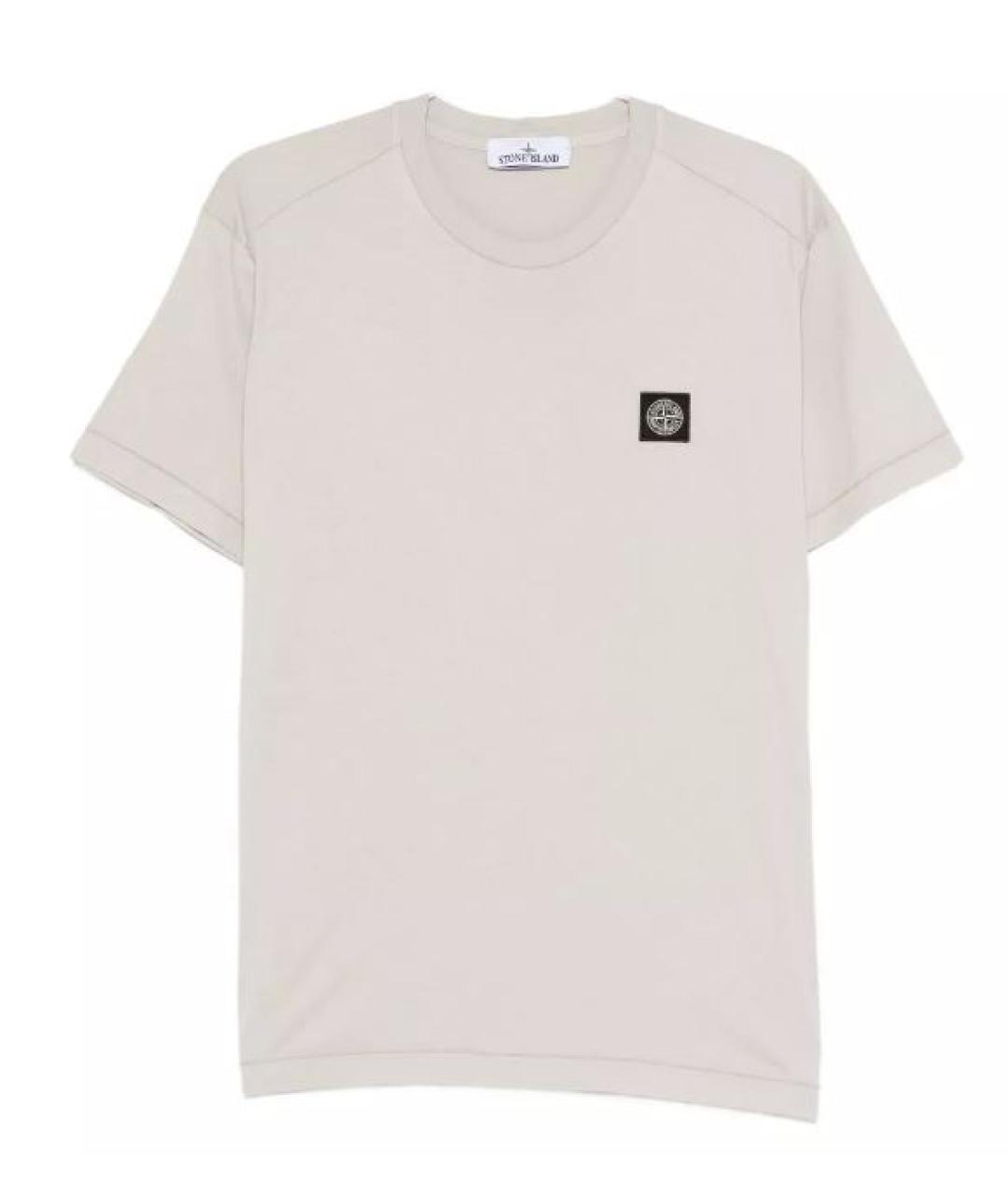 STONE ISLAND Серая хлопковая футболка, фото 1
