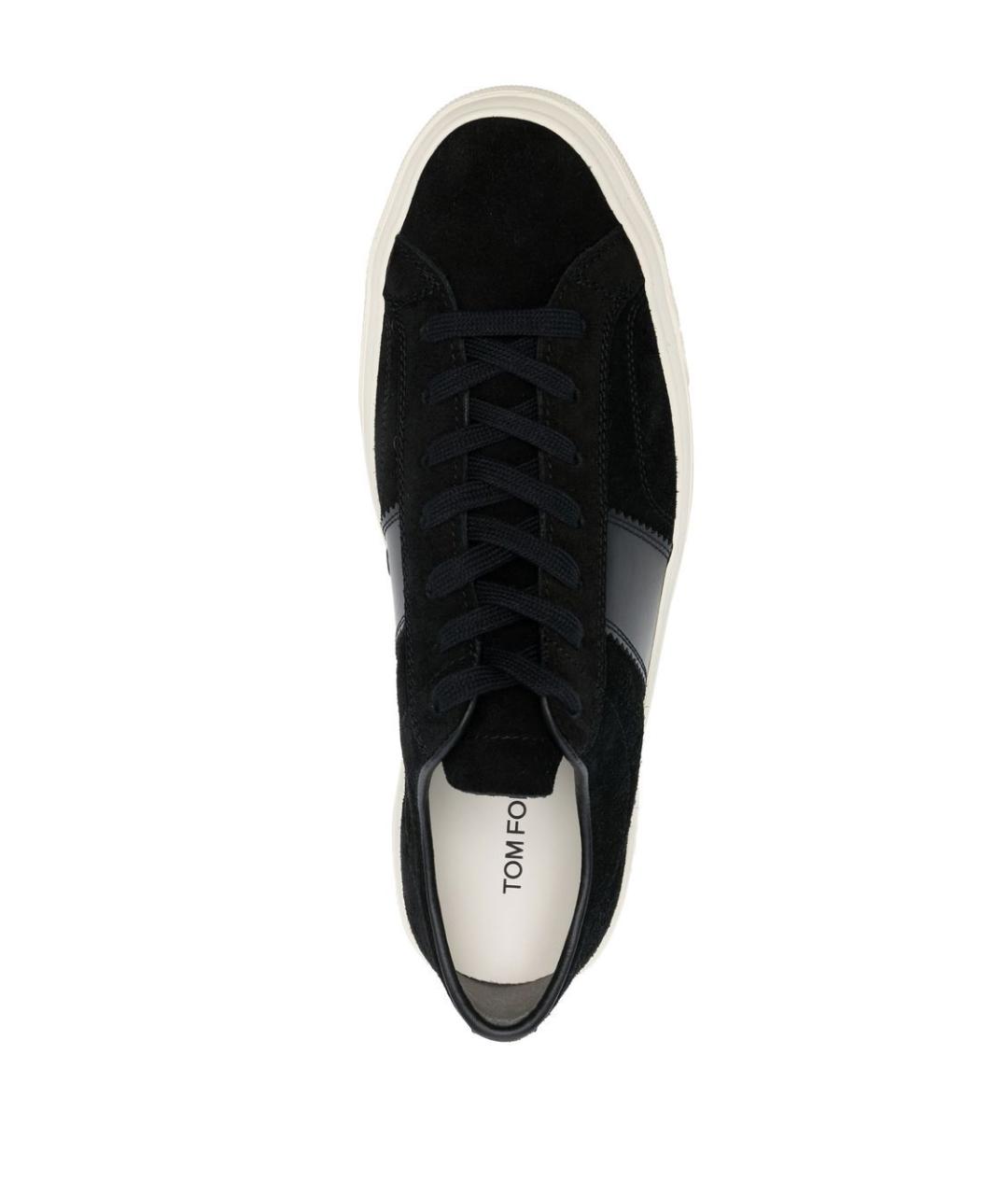 TOM FORD Черные замшевые низкие кроссовки / кеды, фото 4