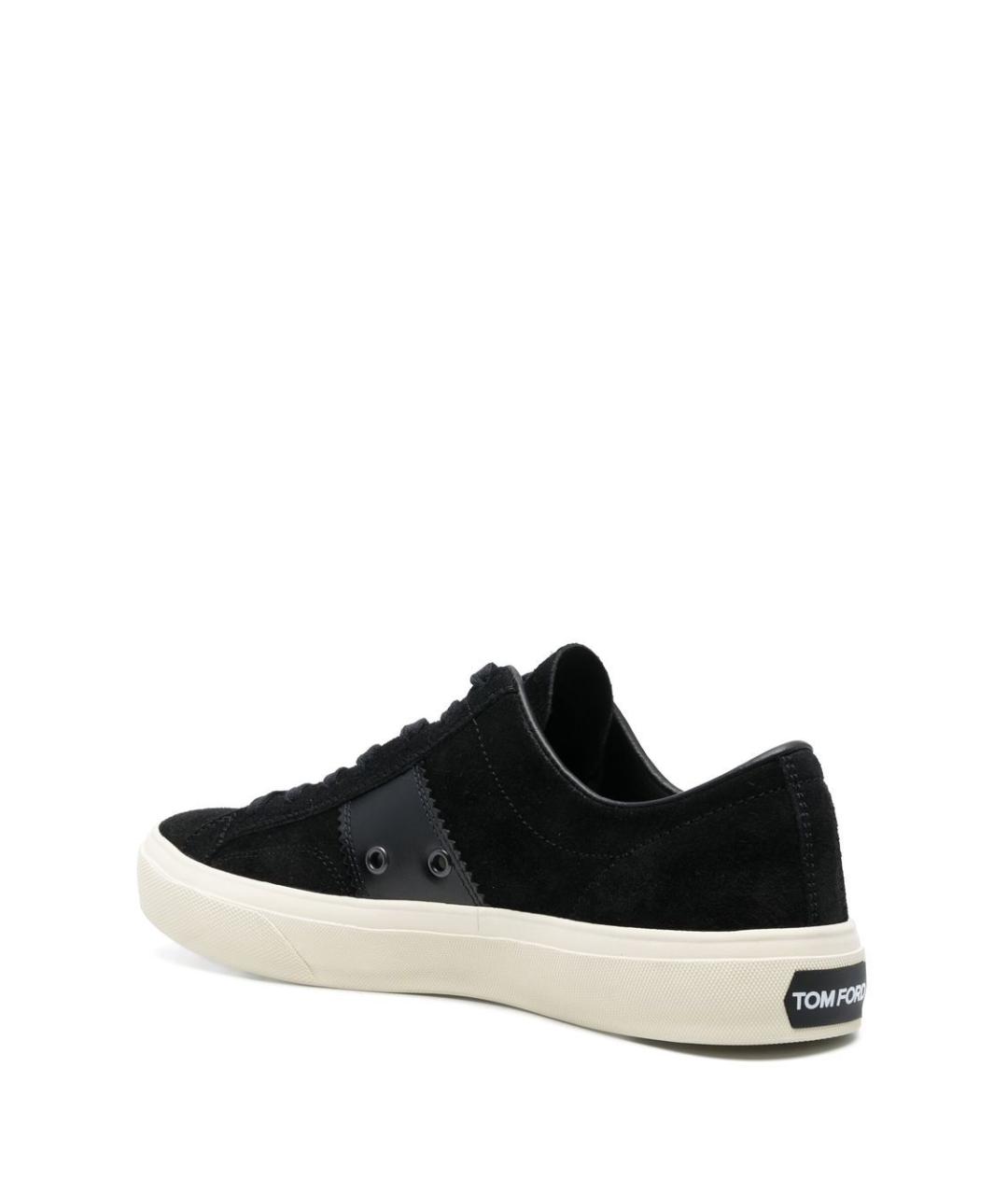TOM FORD Черные замшевые низкие кроссовки / кеды, фото 2