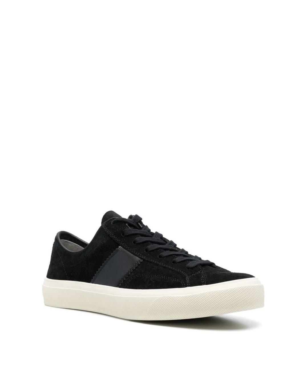 TOM FORD Черные замшевые низкие кроссовки / кеды, фото 3