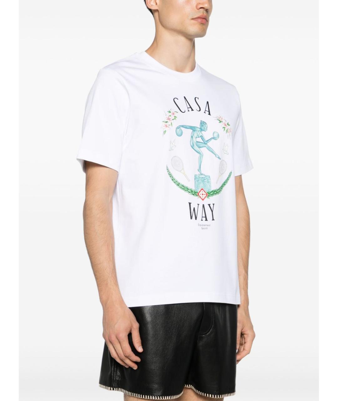 CASABLANCA Белая хлопковая футболка, фото 6