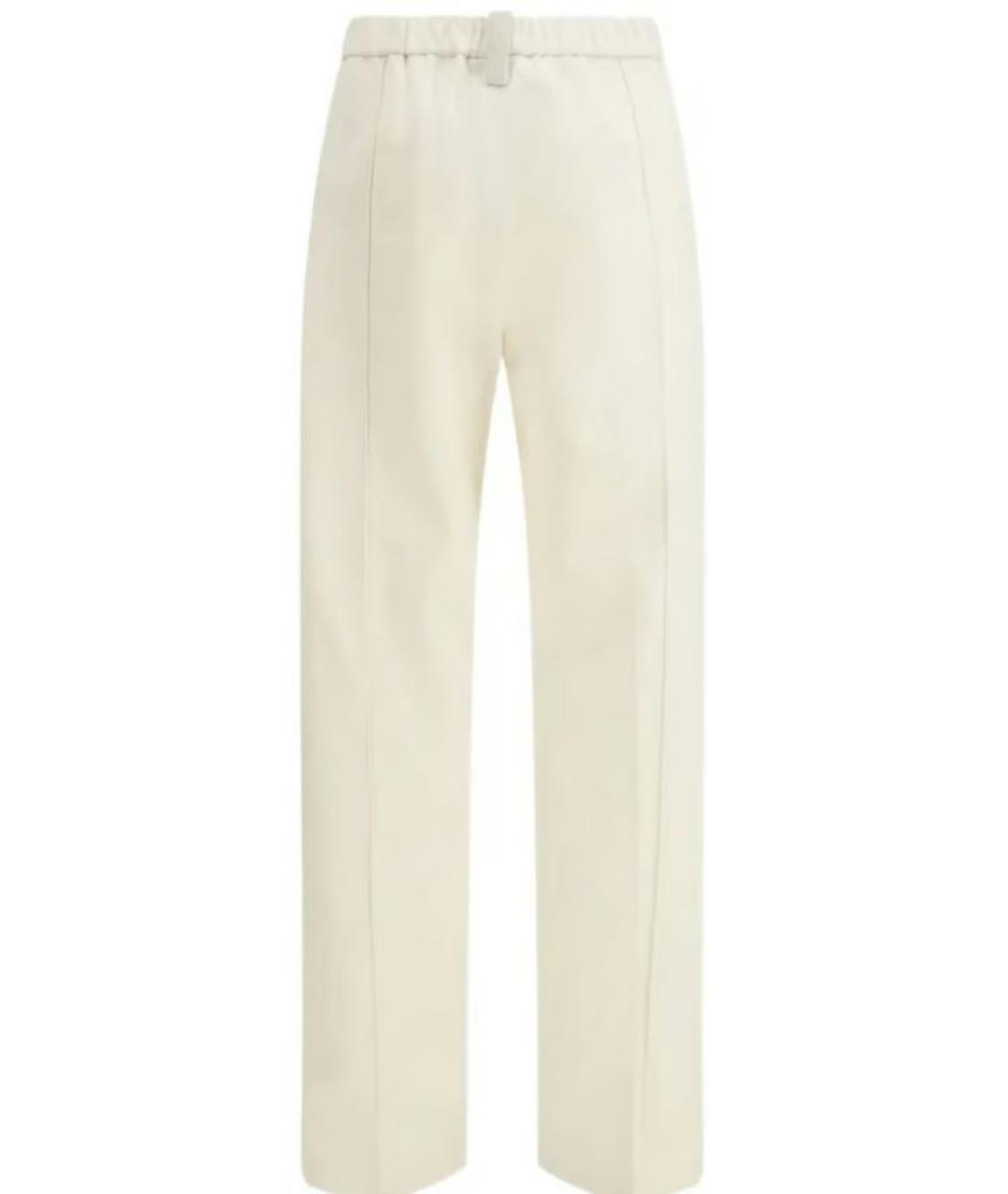 FABIANA FILIPPI Белые хлопковые прямые брюки, фото 2