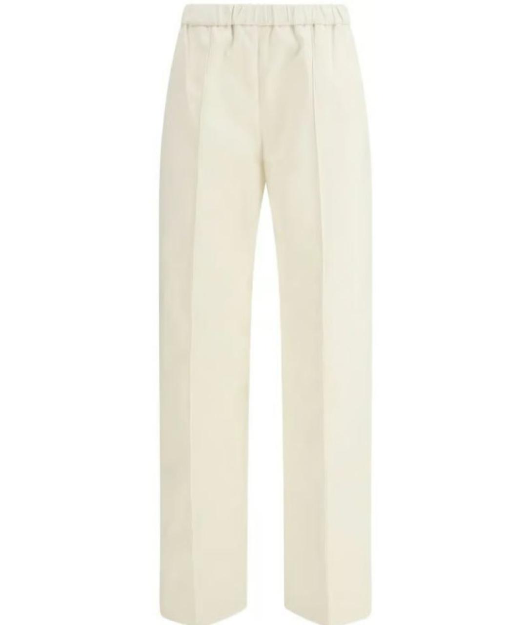 FABIANA FILIPPI Белые хлопковые прямые брюки, фото 1