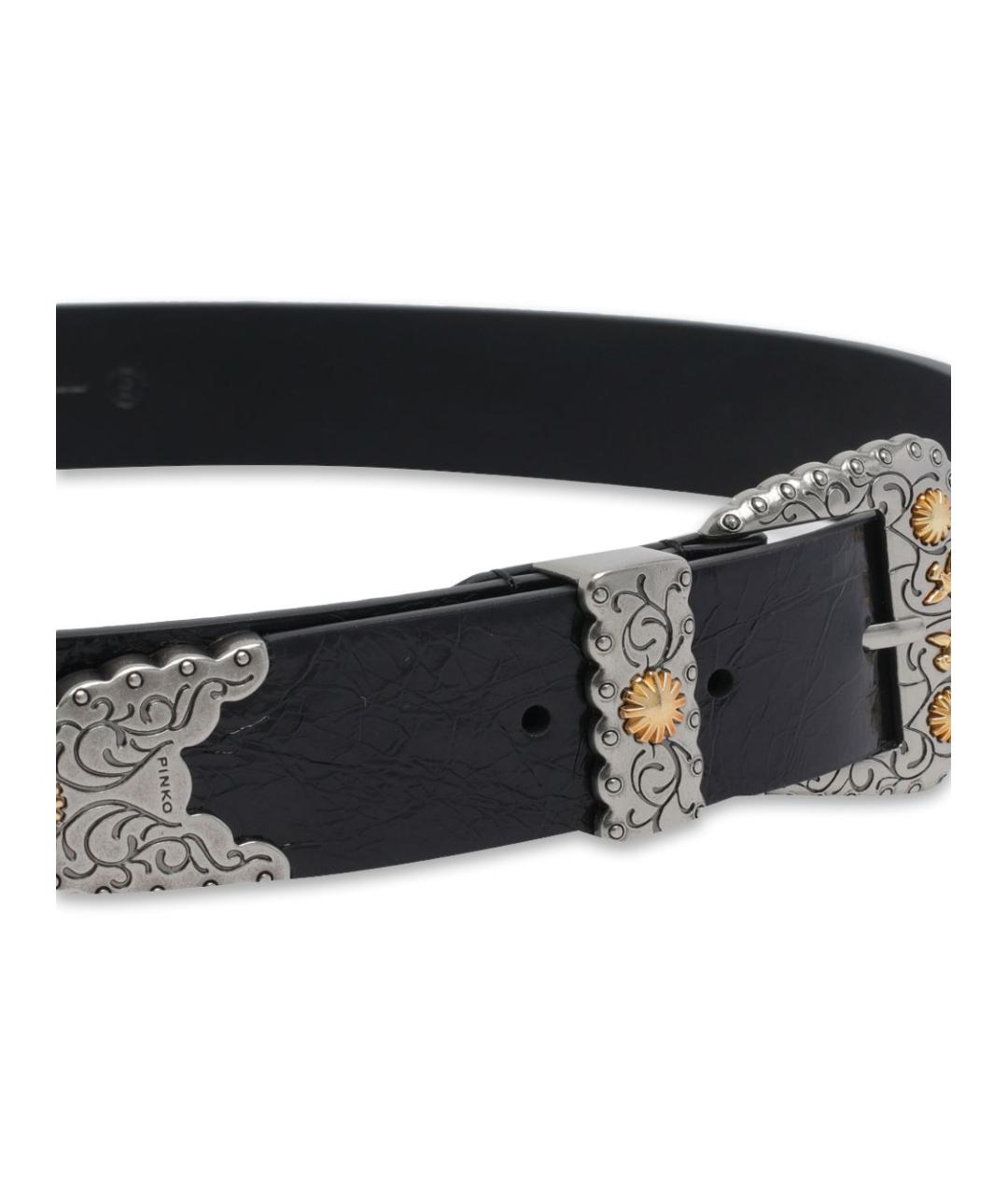 PINKO Черный кожаный ремень, фото 4