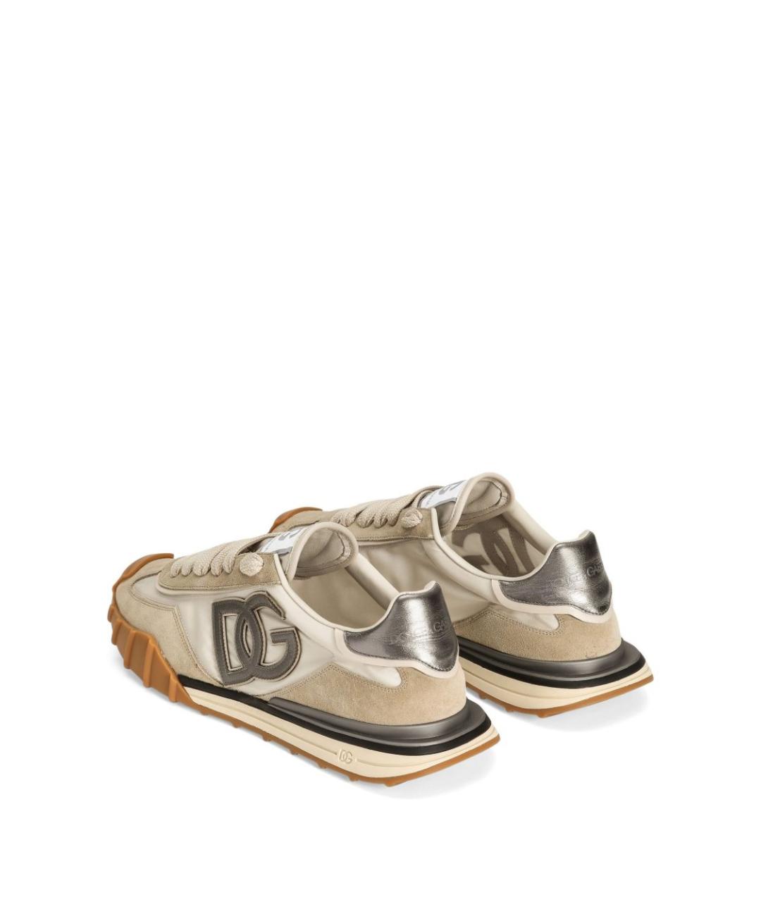 DOLCE&GABBANA Бежевые текстильные низкие кроссовки / кеды, фото 5