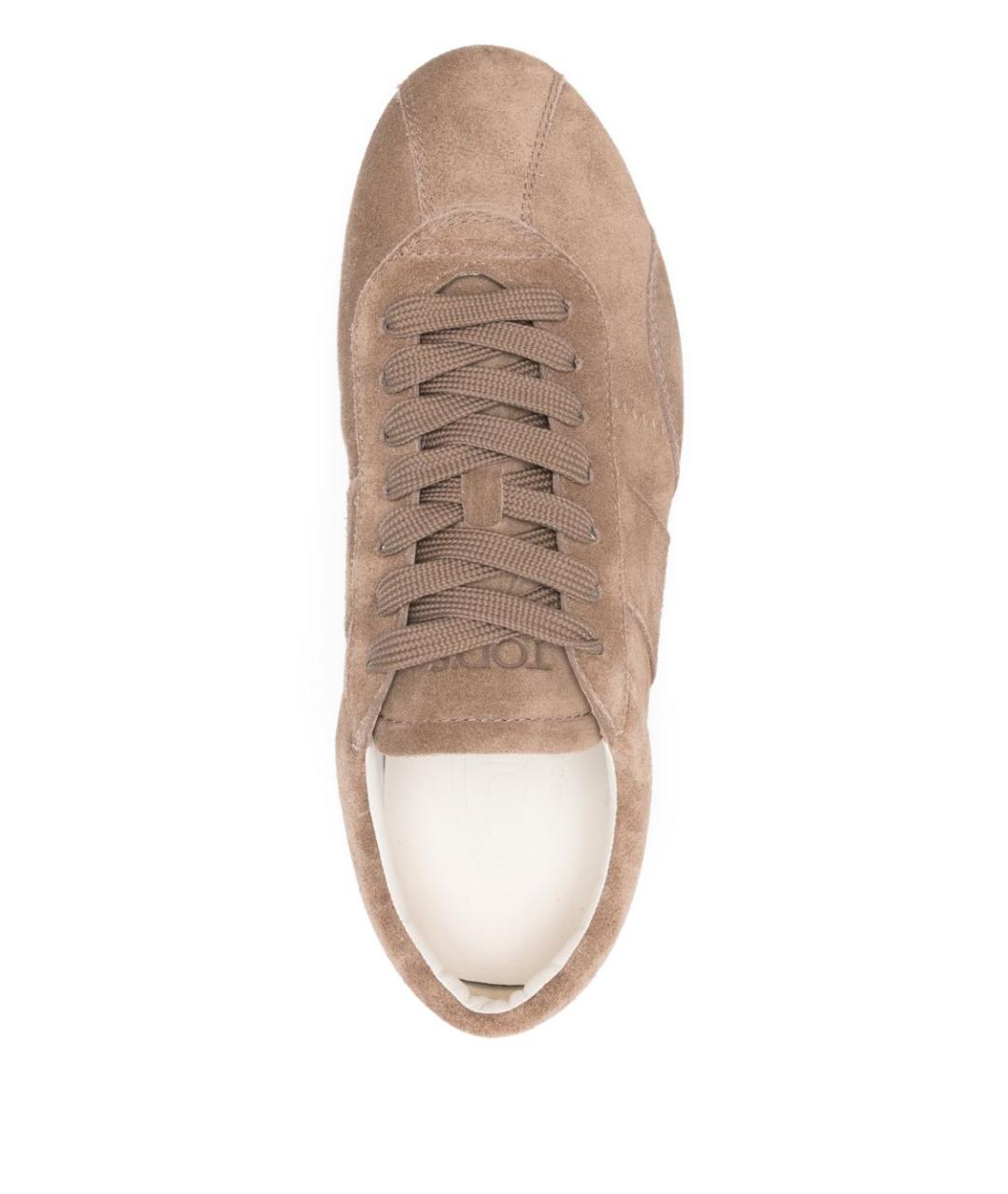 TOD'S Коричневые замшевые кроссовки, фото 4