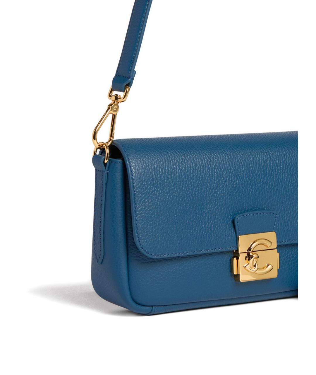 COCCINELLE Синяя кожаная сумка с короткими ручками, фото 3