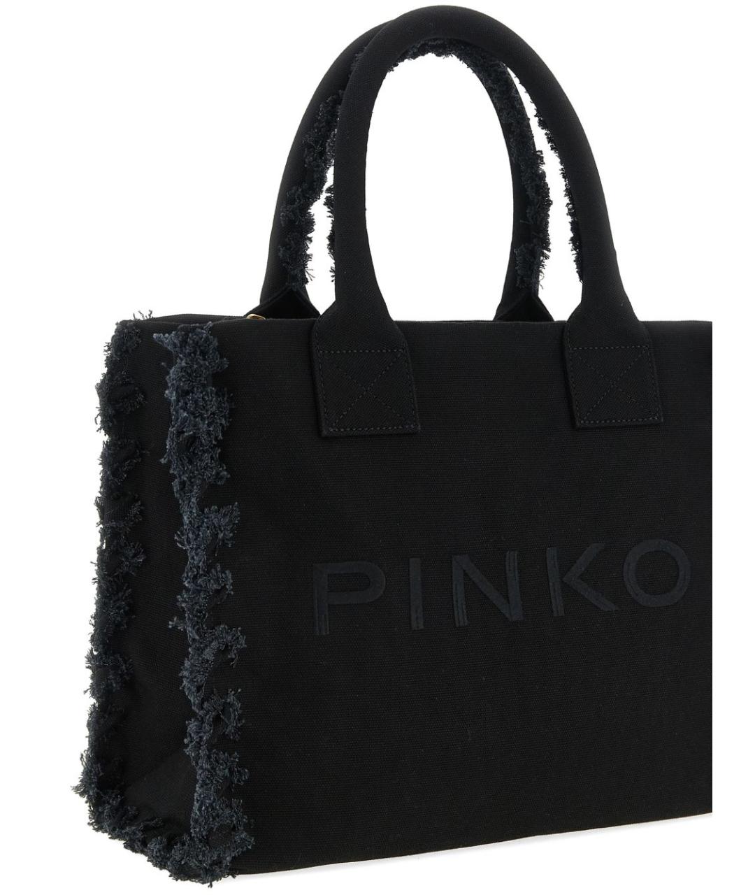 PINKO Черная тканевая сумка тоут, фото 3