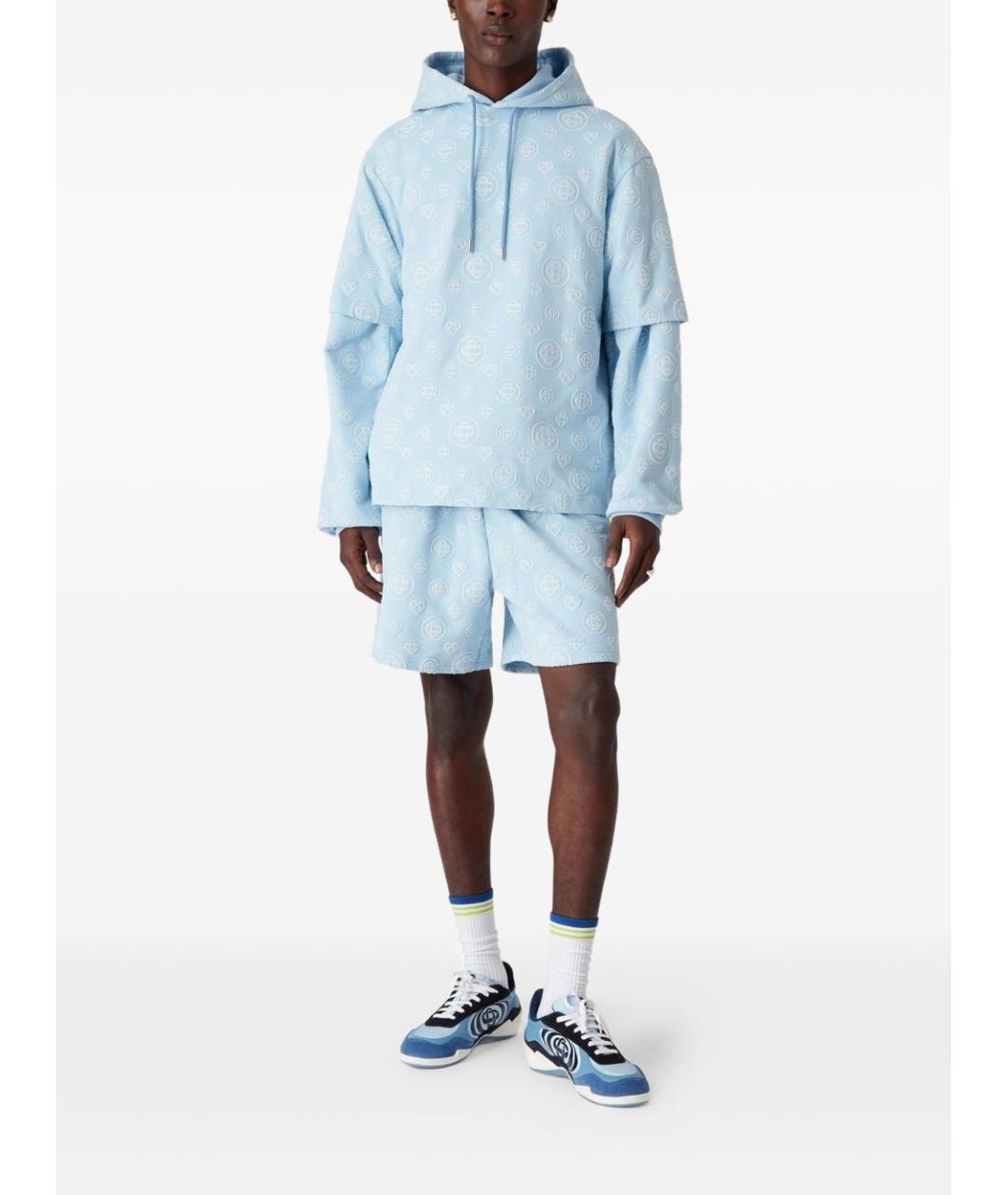 CASABLANCA Голубые хлопковые шорты, фото 2