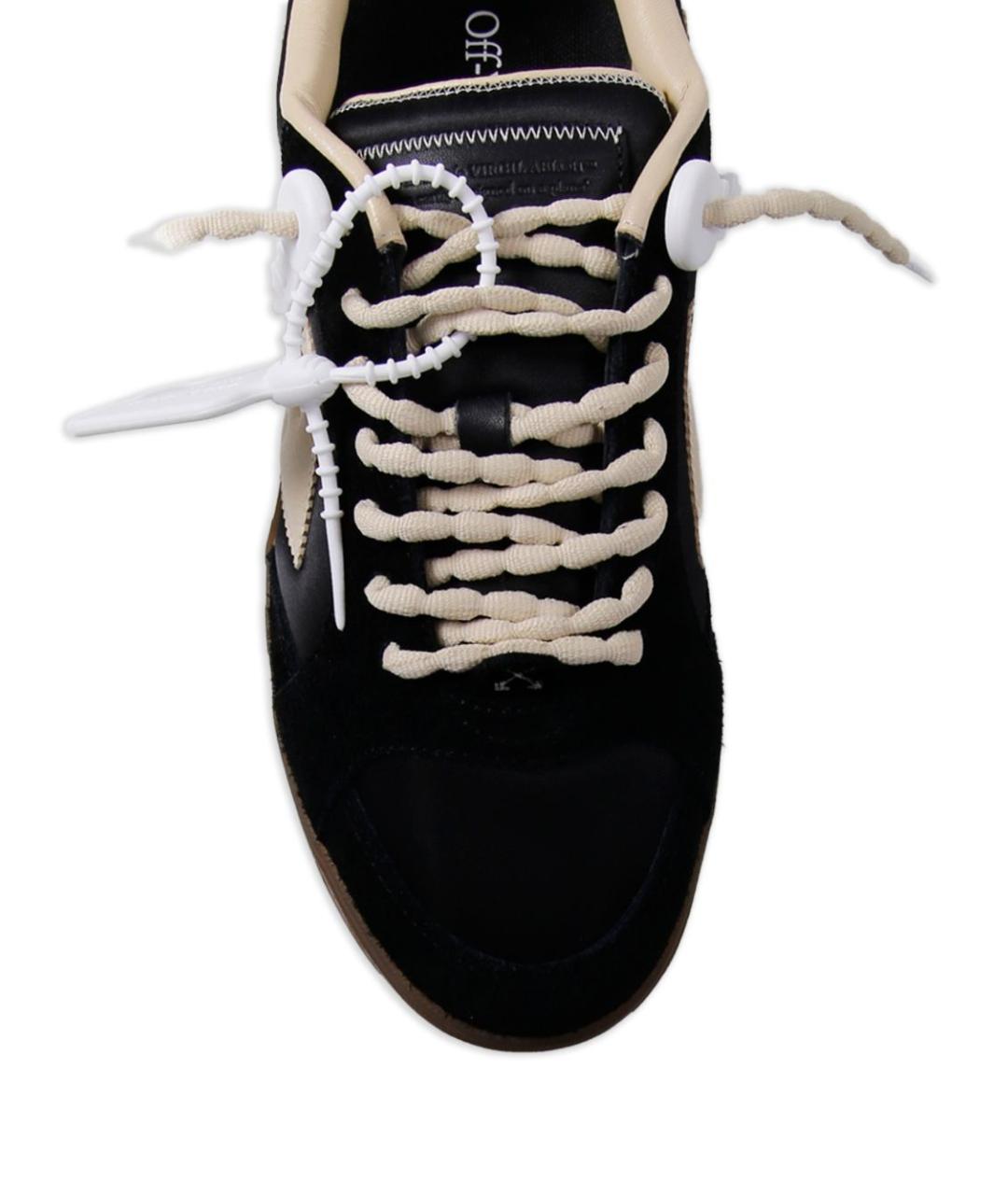 OFF-WHITE Черные замшевые низкие кроссовки / кеды, фото 3