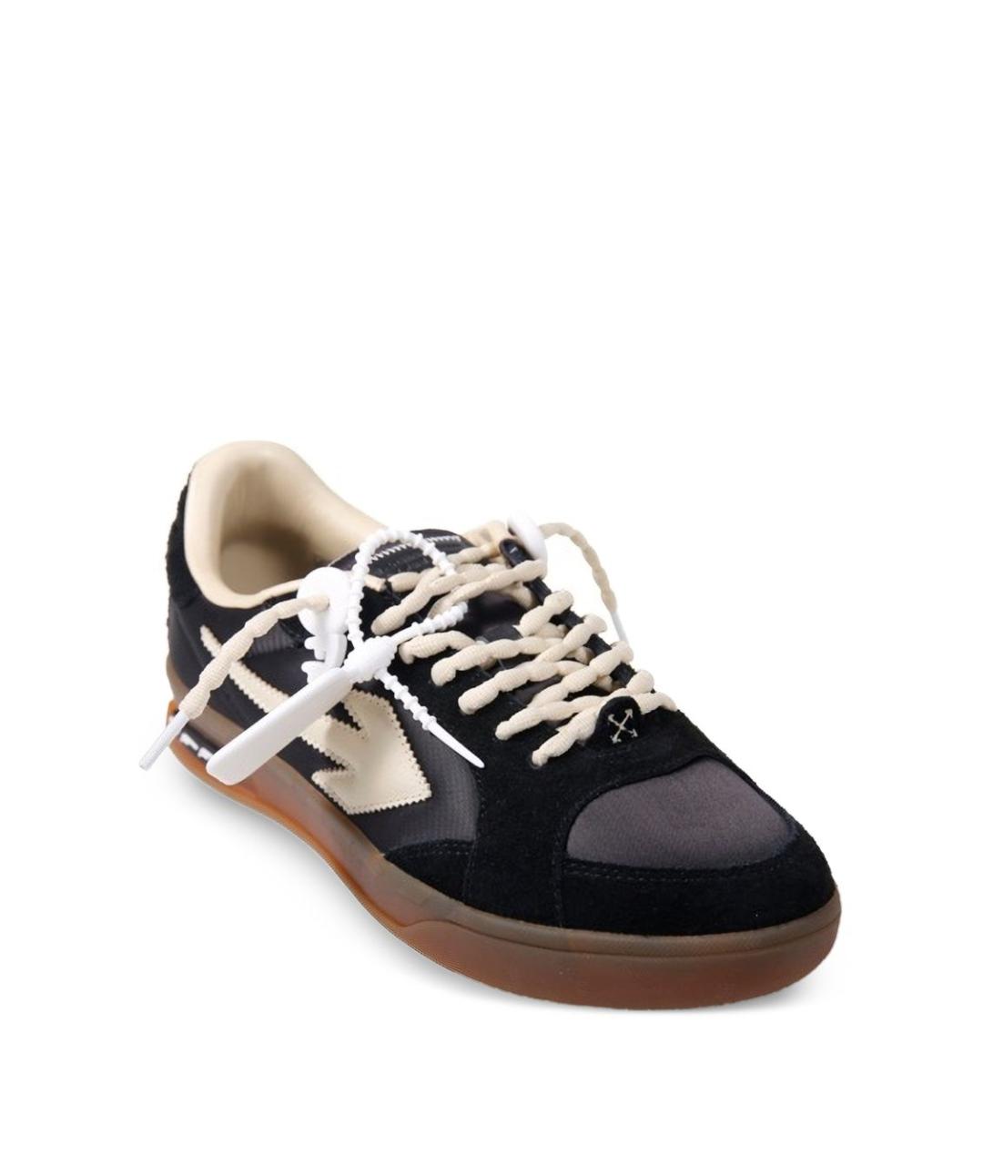 OFF-WHITE Черные замшевые низкие кроссовки / кеды, фото 4