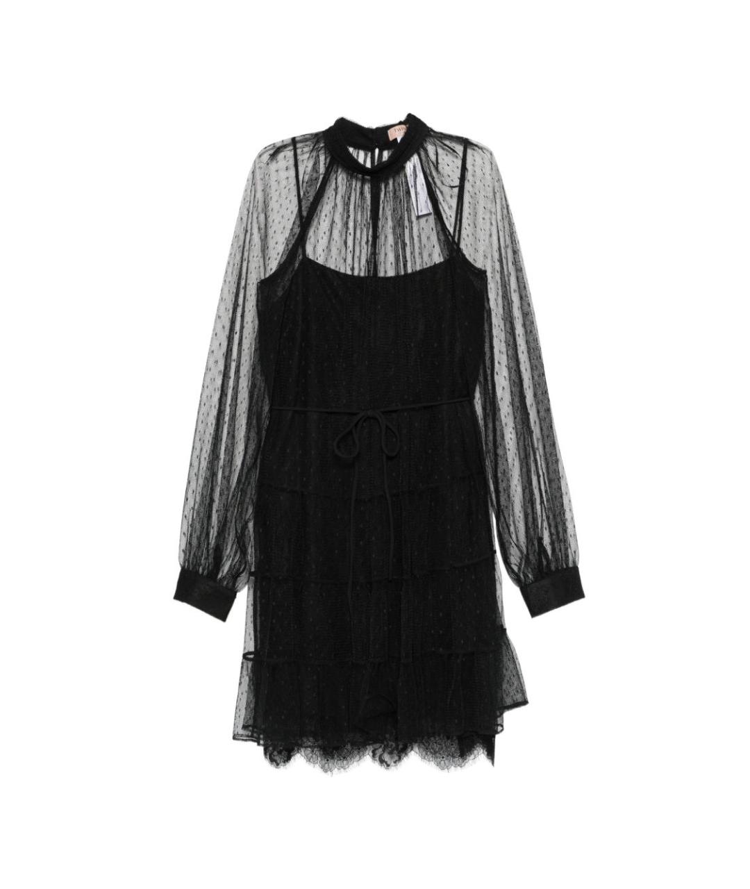 TWIN-SET Черное коктейльное платье, фото 1