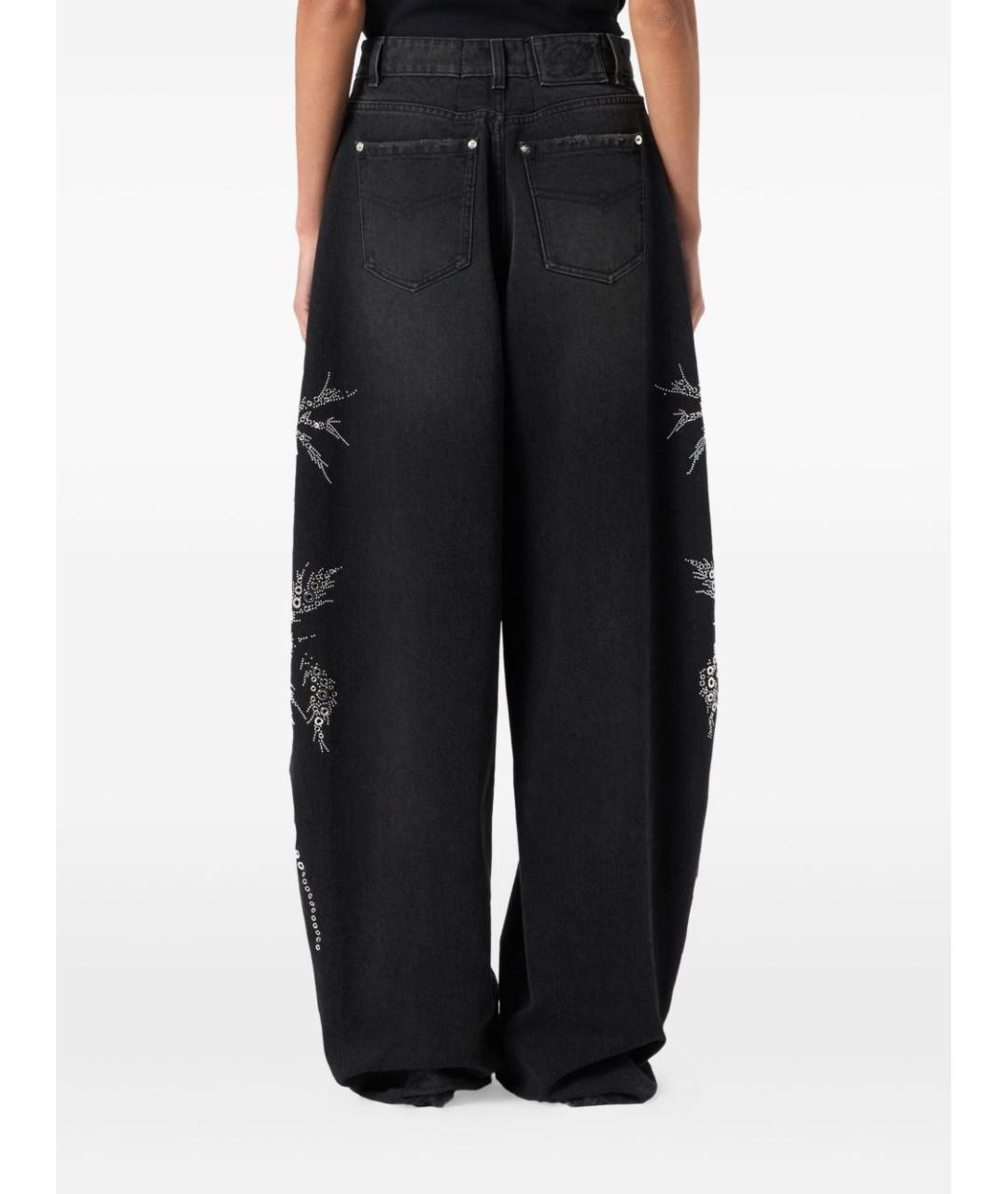 BLUMARINE Черные хлопковые прямые джинсы, фото 2