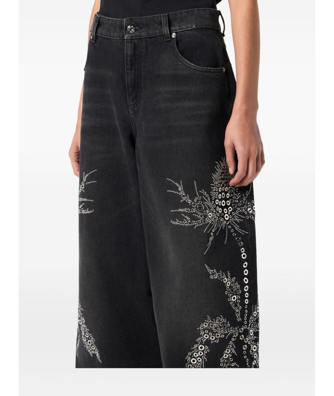 BLUMARINE Черные хлопковые прямые джинсы, фото 5