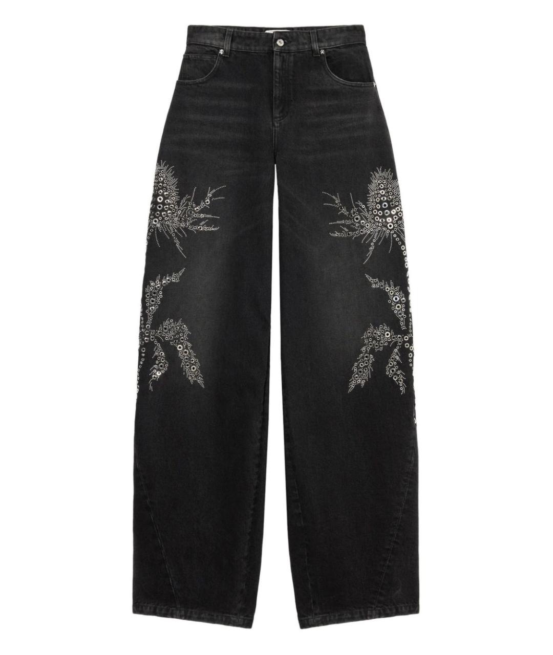 BLUMARINE Черные хлопковые прямые джинсы, фото 1