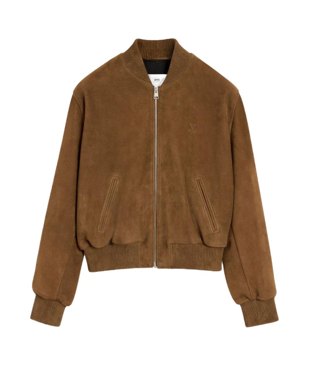Ami Paris Коричневая замшевая куртка, фото 7