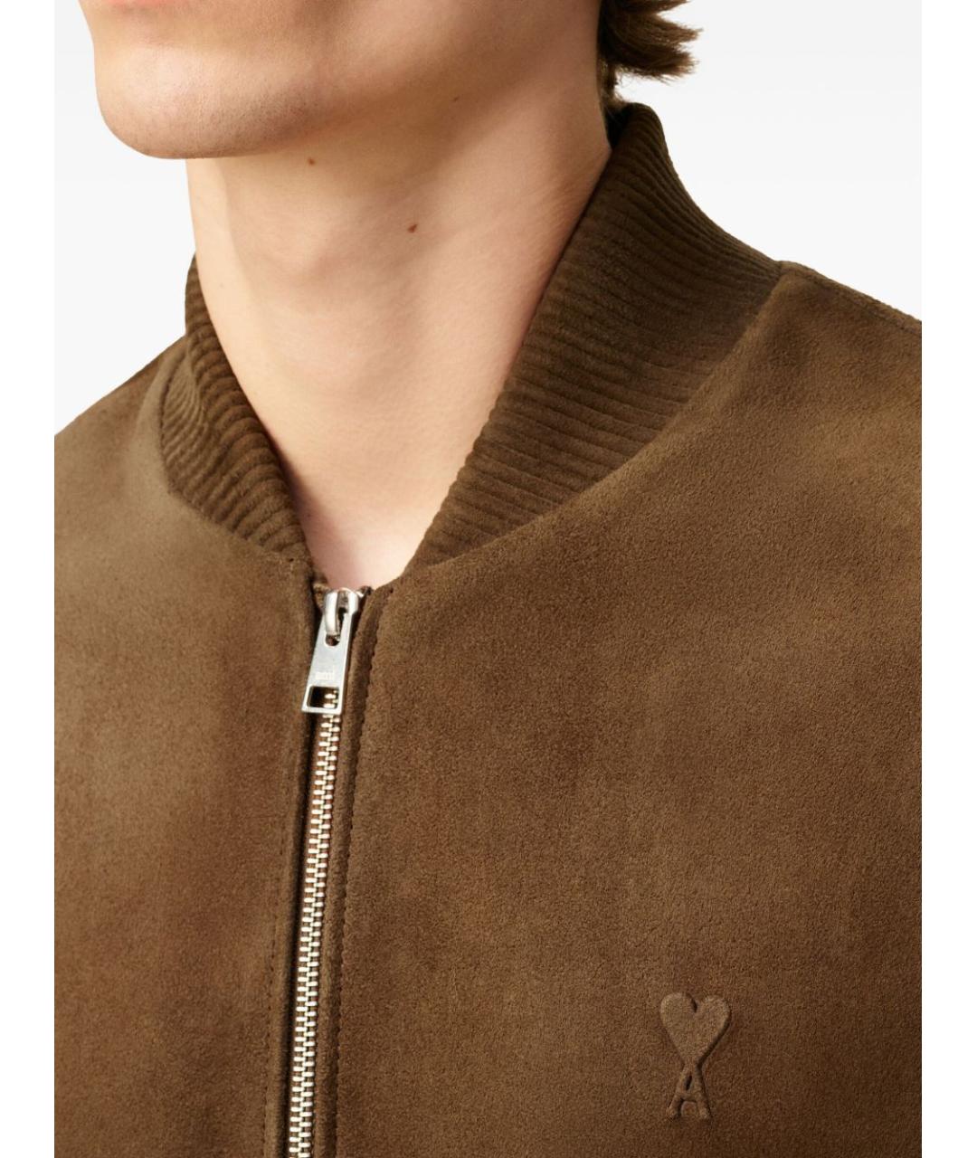 Ami Paris Коричневая замшевая куртка, фото 6