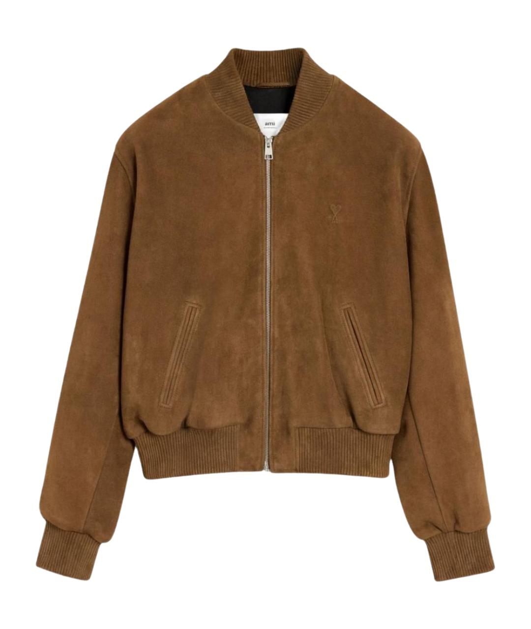 Ami Paris Коричневая замшевая куртка, фото 1
