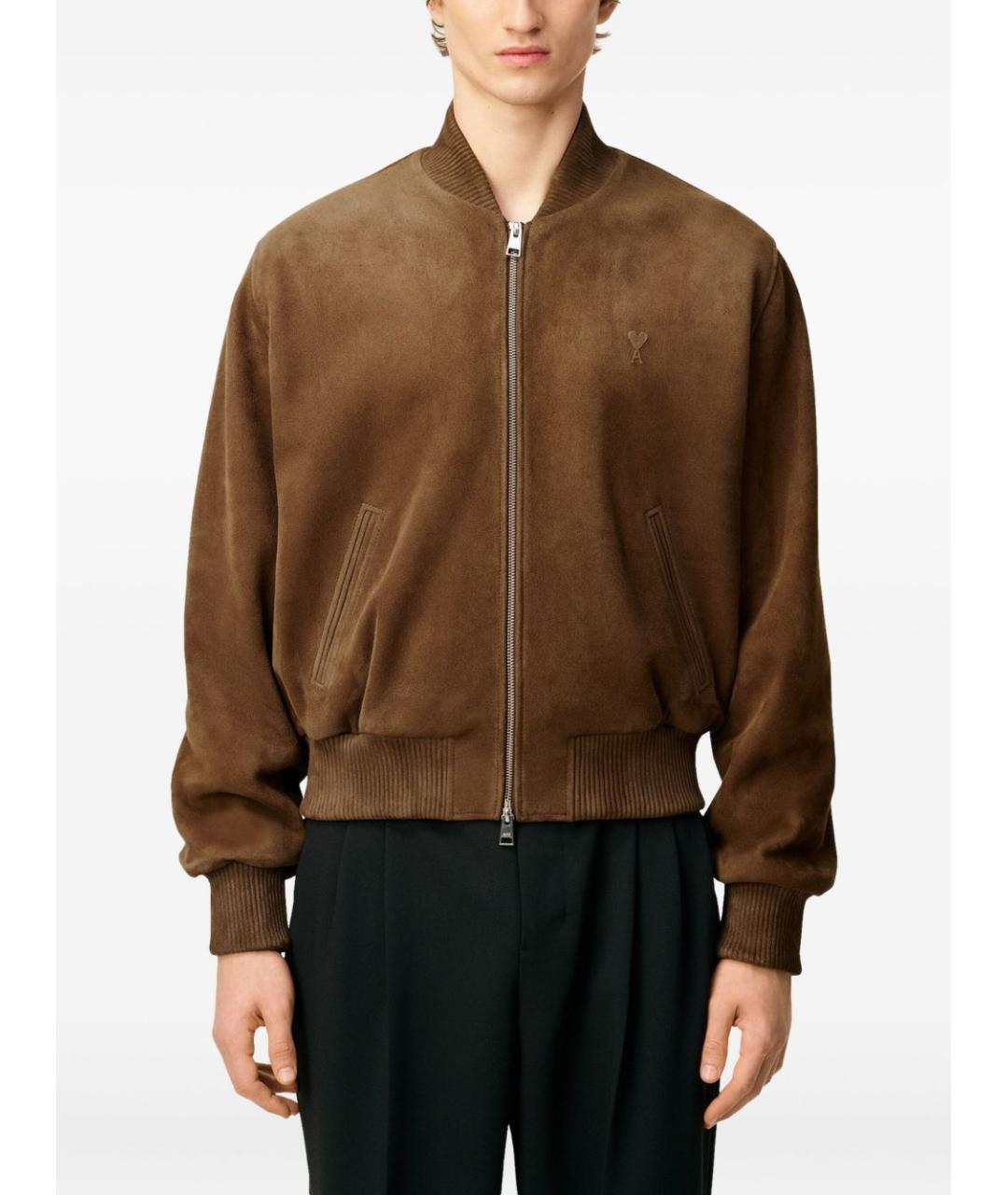 Ami Paris Коричневая замшевая куртка, фото 5