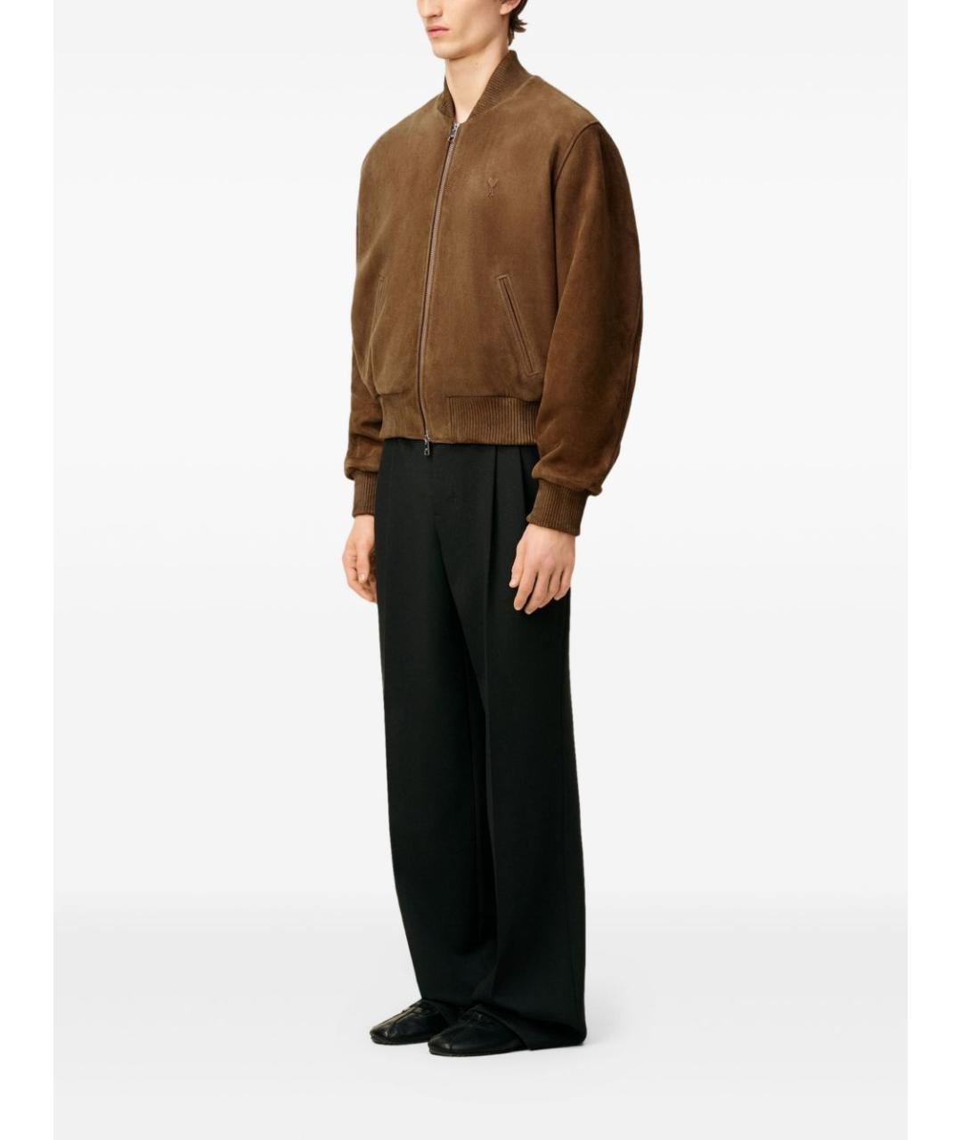 Ami Paris Коричневая замшевая куртка, фото 2