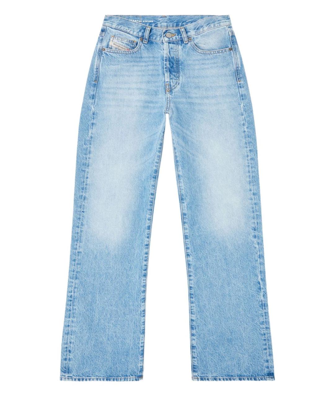 DIESEL Голубые хлопковые прямые джинсы, фото 1