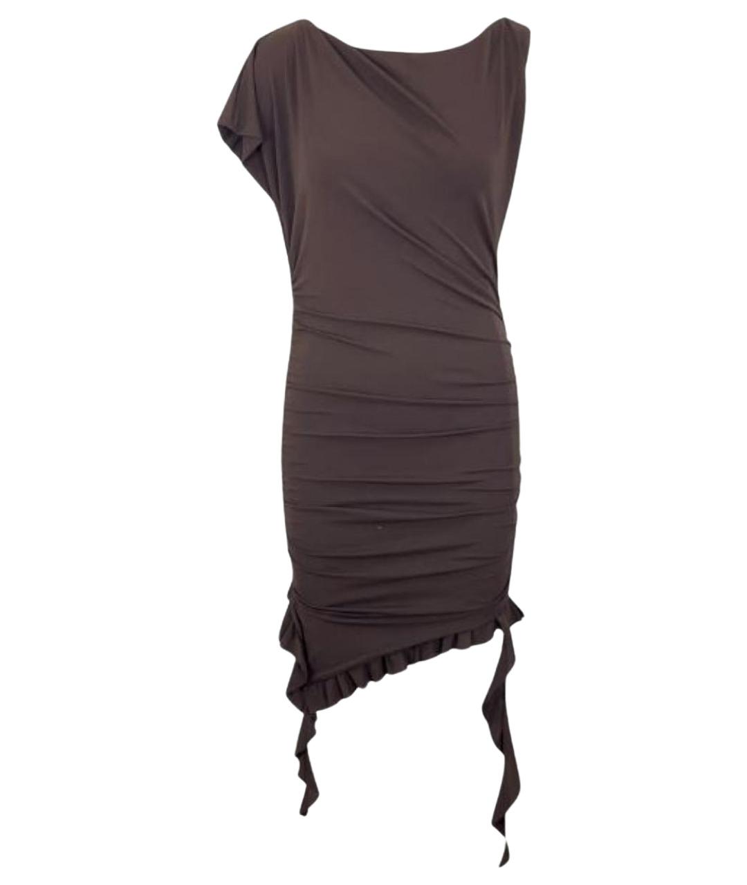 PINKO Коричневое полиамидовое повседневное платье, фото 1