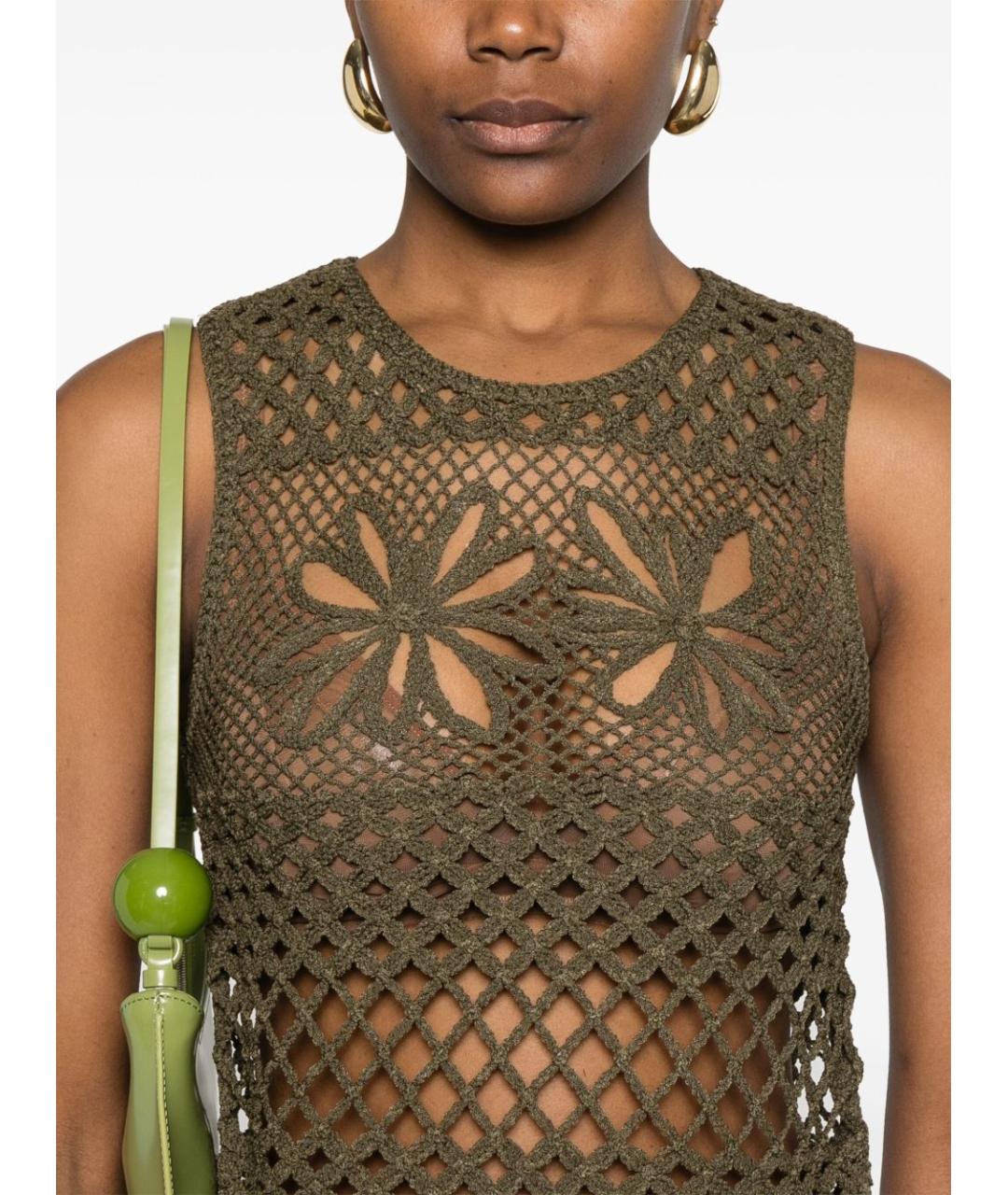 PINKO Хаки вискозная жилетка, фото 2