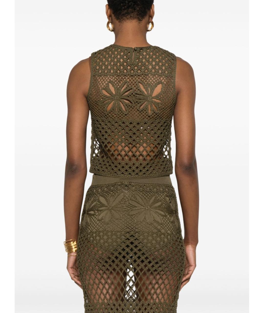 PINKO Хаки вискозная жилетка, фото 4