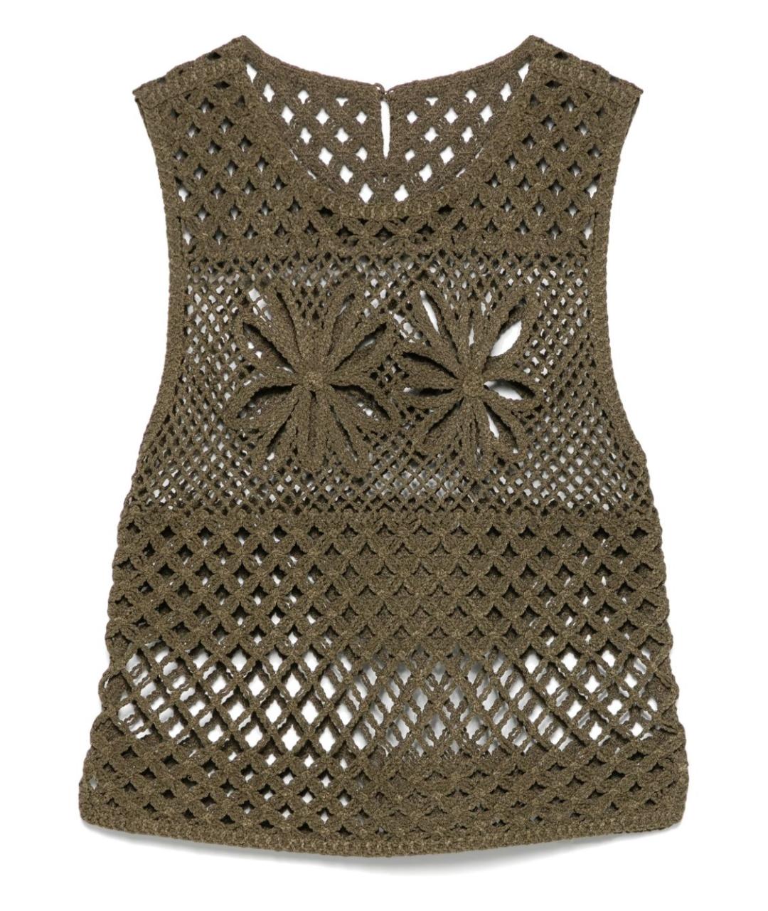 PINKO Хаки вискозная жилетка, фото 1