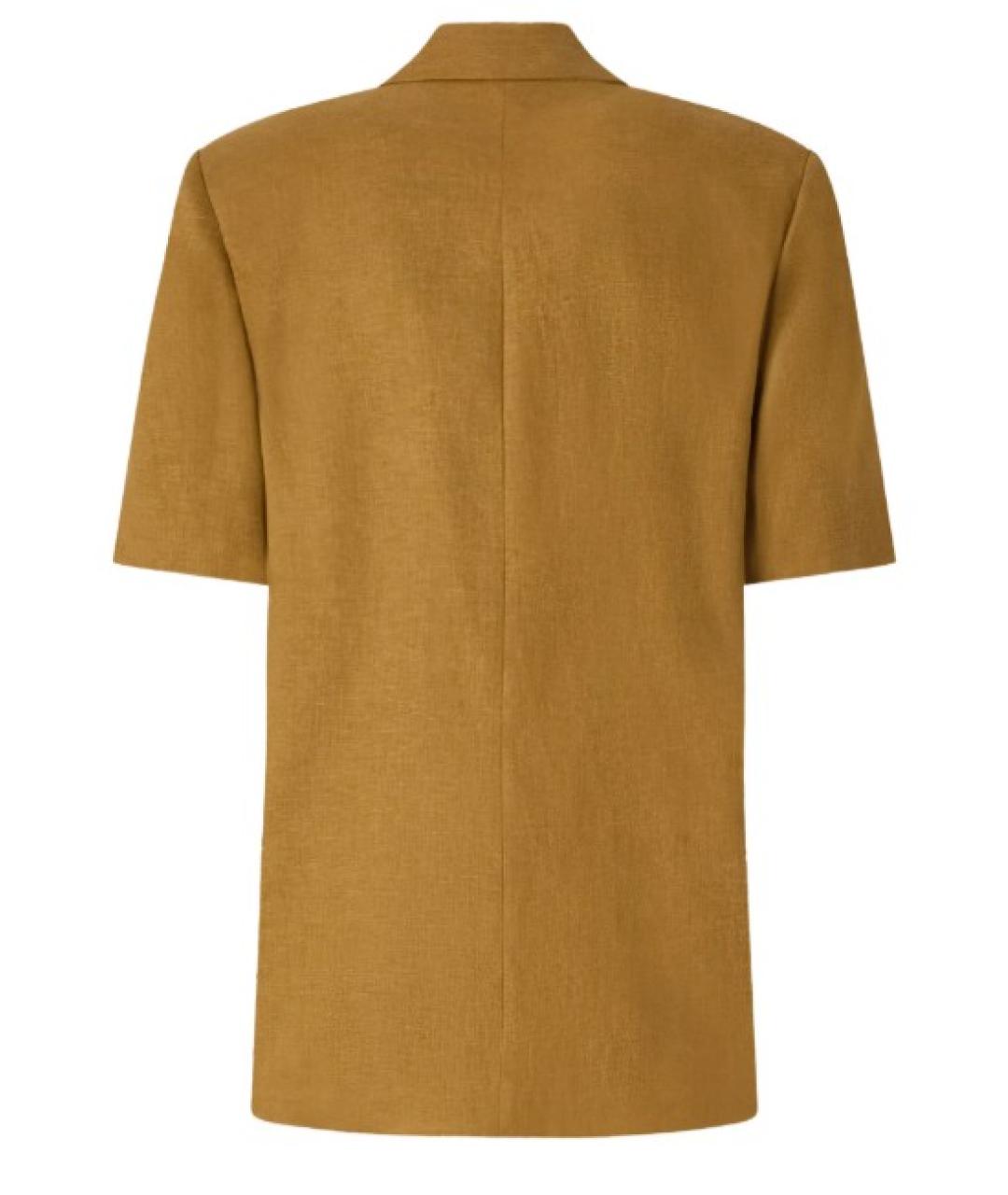 PINKO Коричневый льняной жакет/пиджак, фото 2