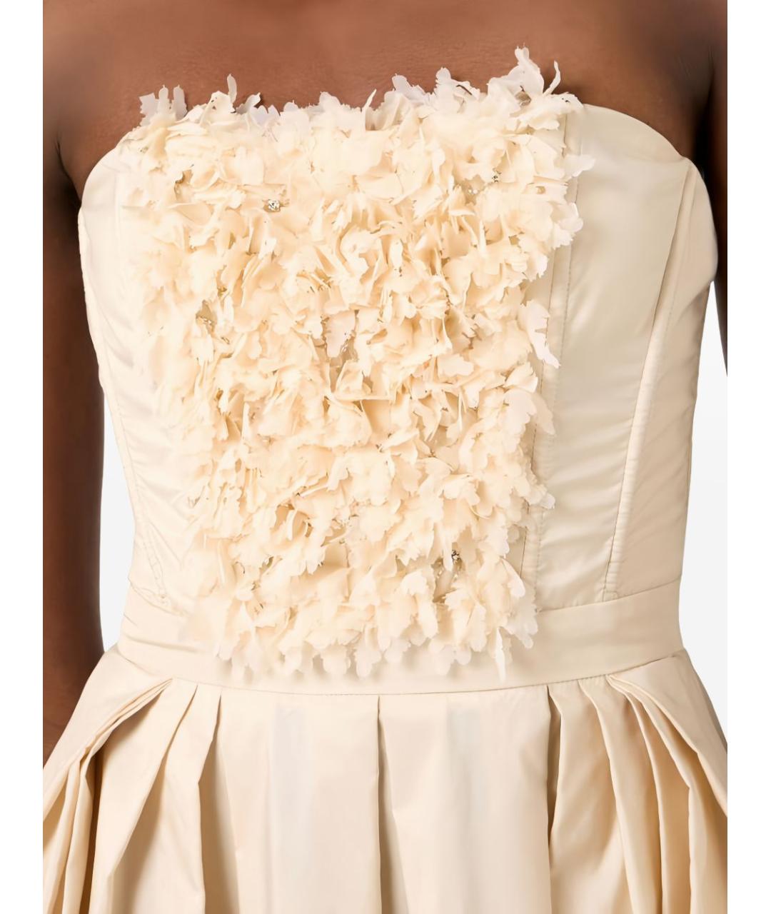 ELISABETTA FRANCHI Бежевое коктейльное платье, фото 3