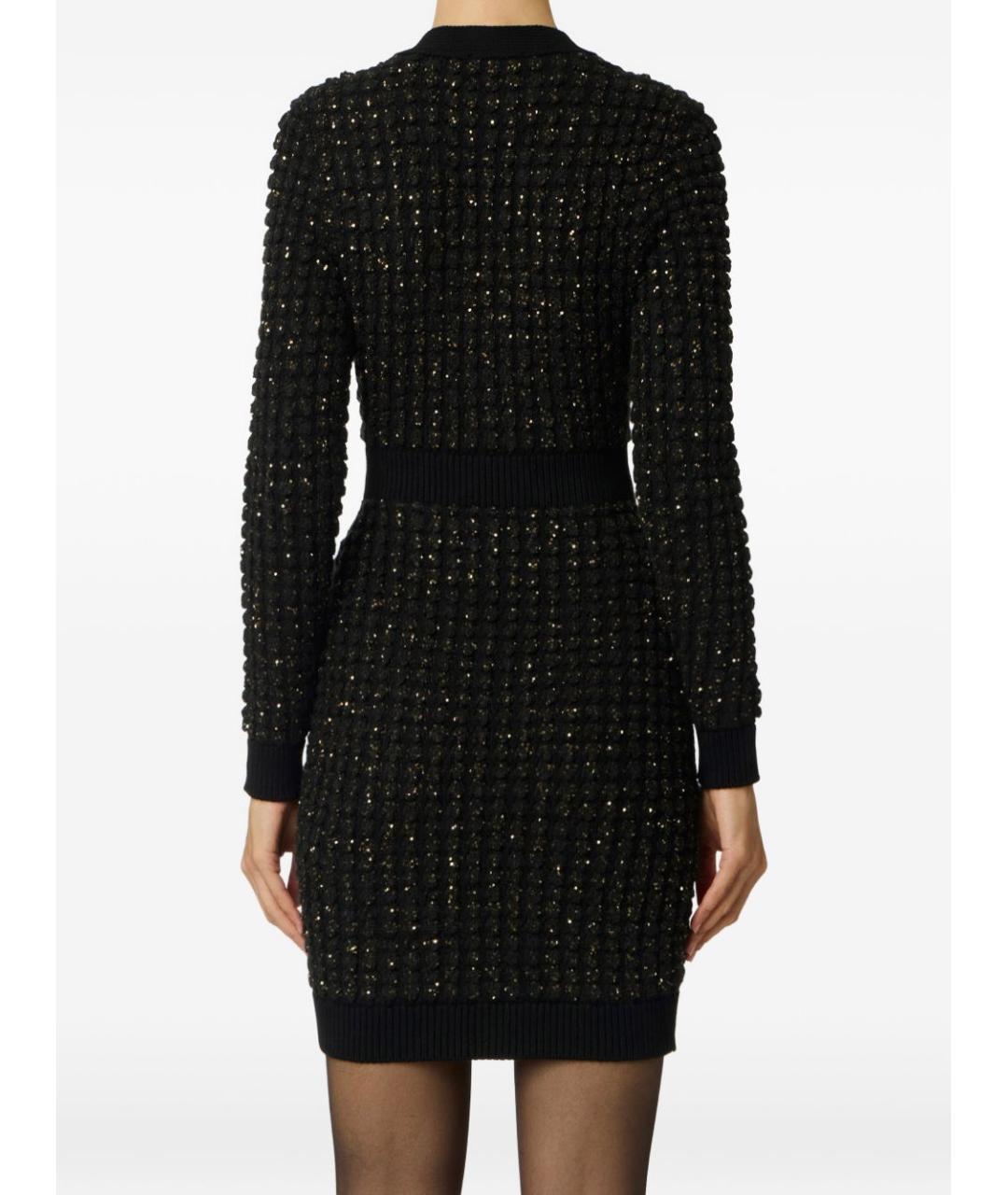 ELISABETTA FRANCHI Черное хлопковое повседневное платье, фото 2