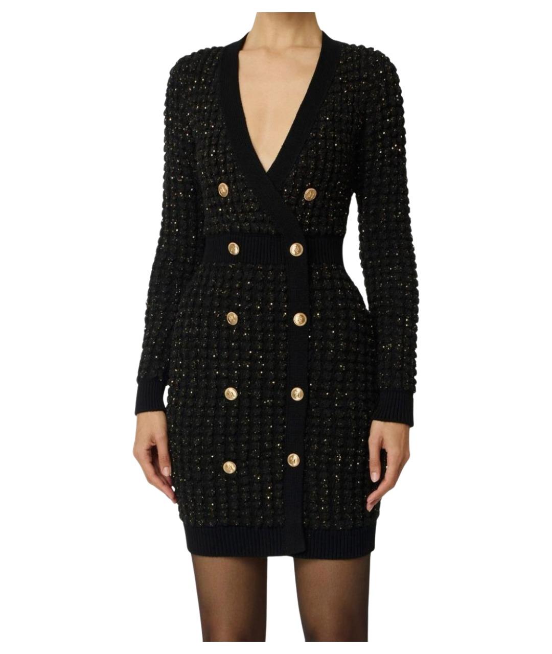 ELISABETTA FRANCHI Черное хлопковое повседневное платье, фото 1