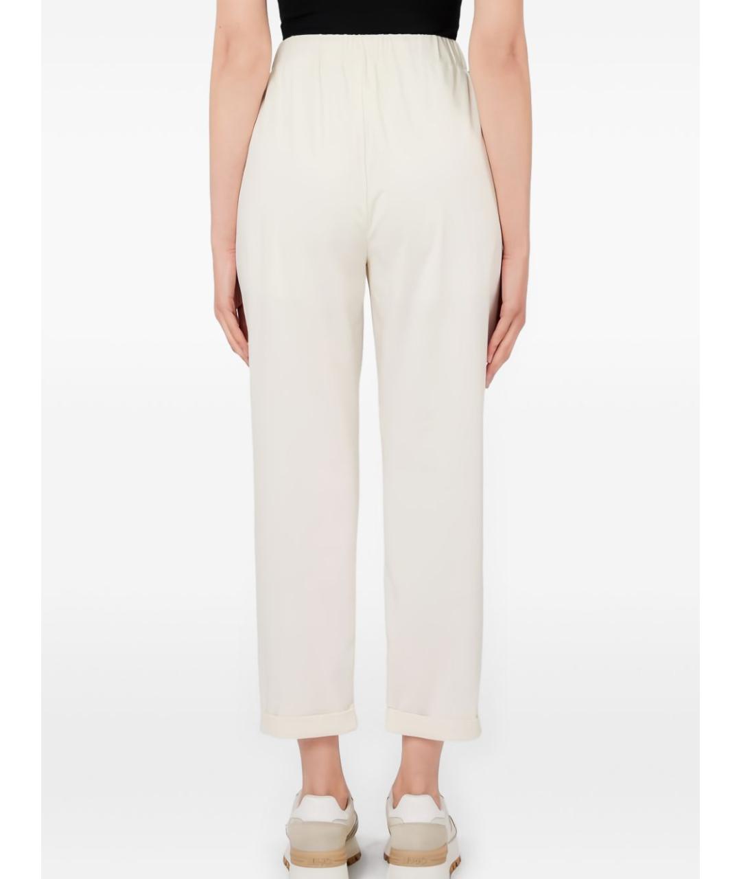 LIU JO Белые полиэстеровые прямые брюки, фото 3