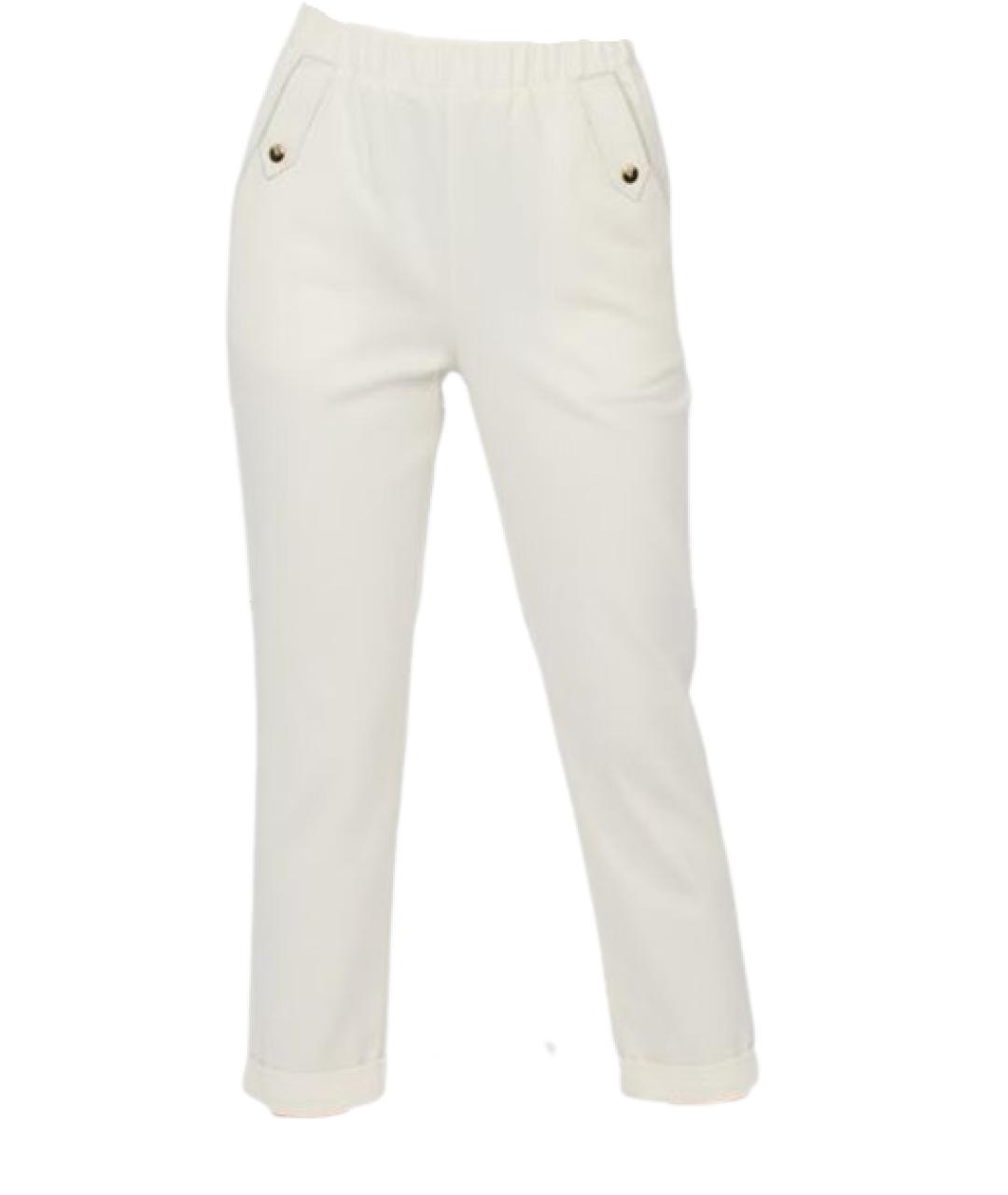 LIU JO Белые полиэстеровые прямые брюки, фото 1